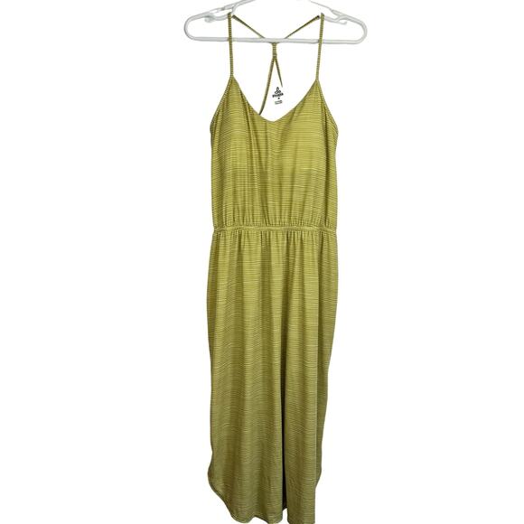 Prana Ayla Dress Green Yellow Stripe Med - Picture 2 of 12